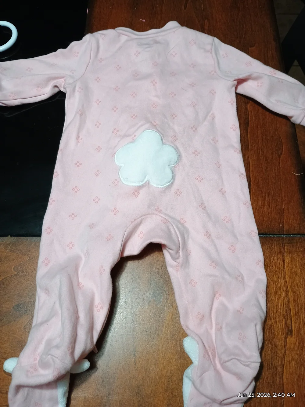 Carter's Pink Bunny Footed One-Piece And Animal Footed One Piece.